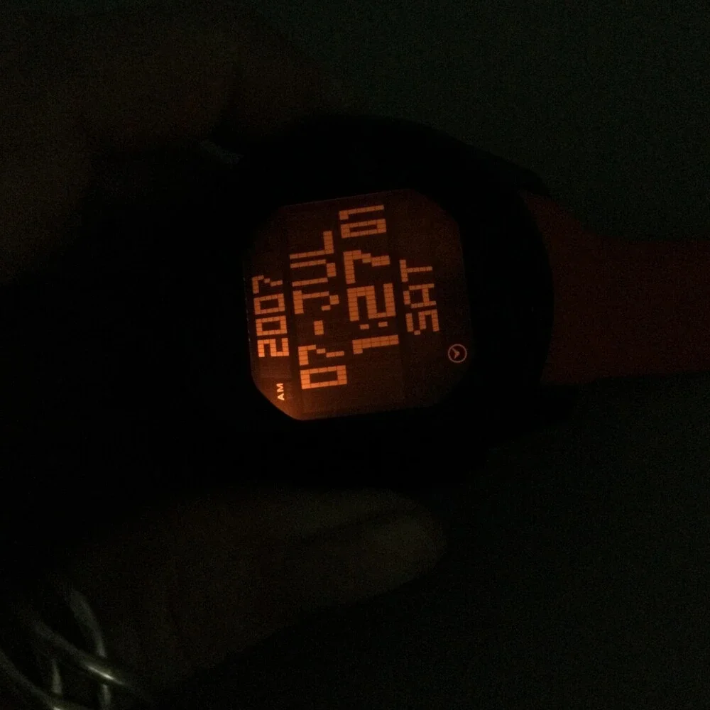 Pulsar W861-X006 Mens Watch 47mm Digital Black Orange Rubber New Battery